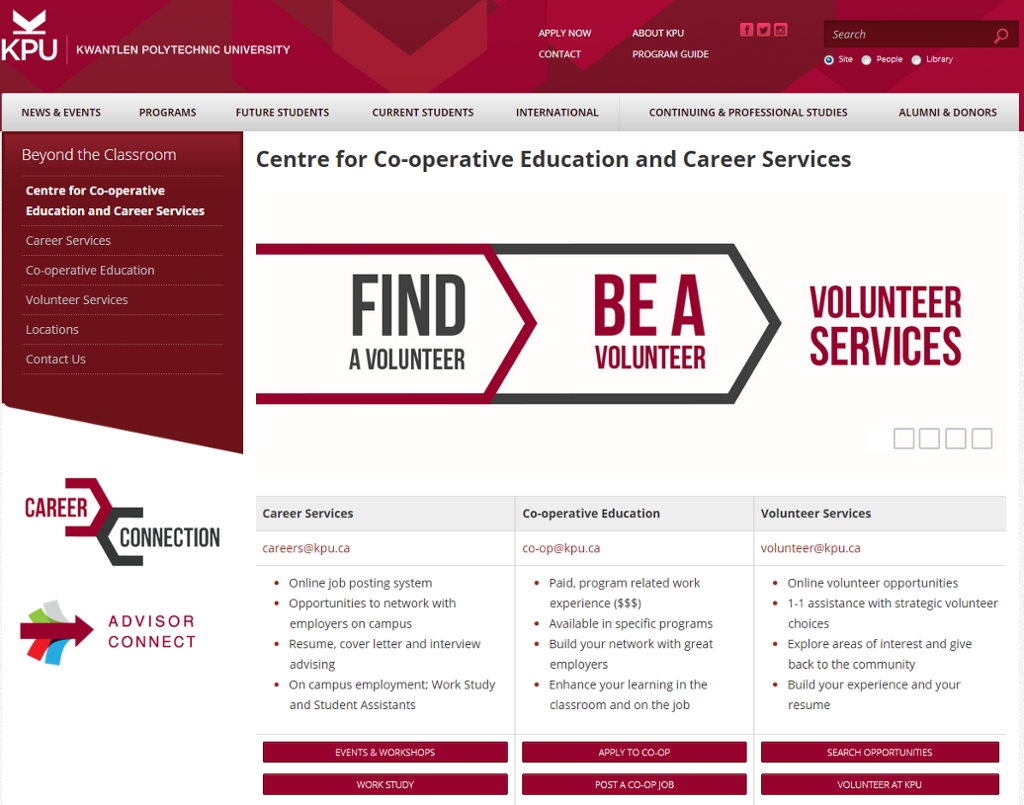 Cooperative Education and Career Services ONE.KPU