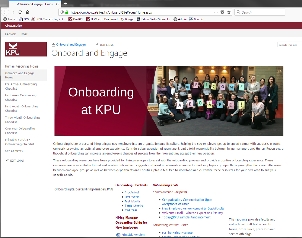New Employee Onboarding (SharePoint) ONE.KPU