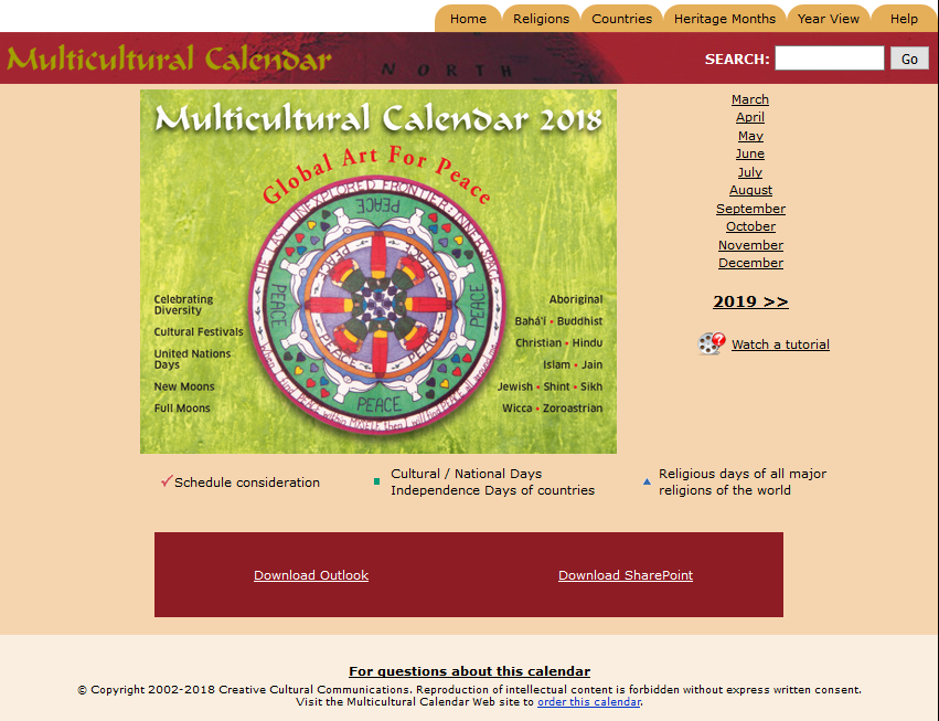 Multicultural Calendar (SharePoint) ONE.KPU